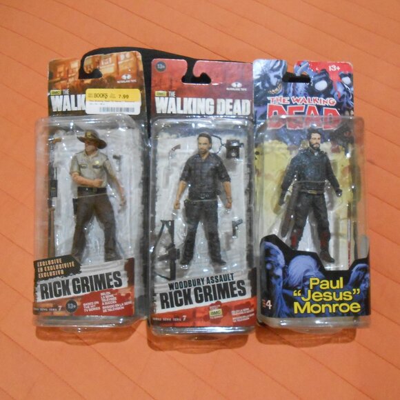 Walking Dead Paul "Jesus" Monroe & Deputy/Woodbury Assault Rick Grimes Figures - Picture 1 of 2